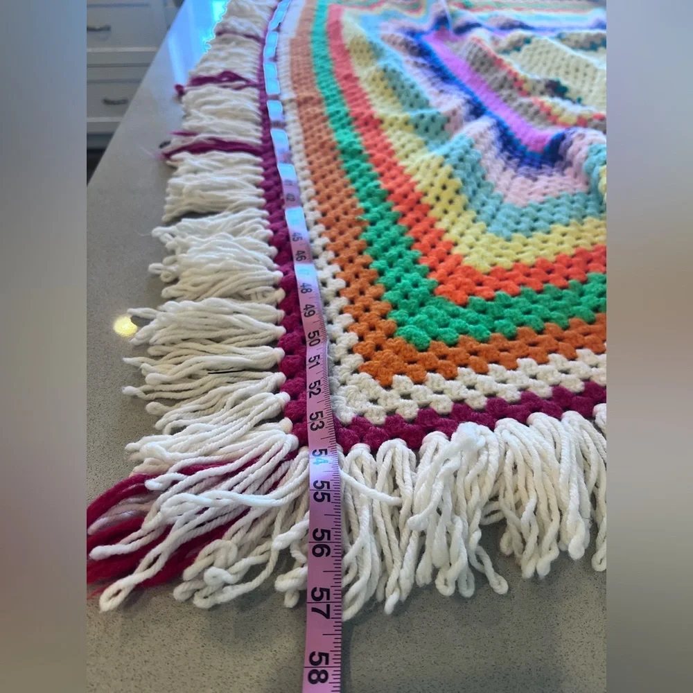 Handmade crochet afghan, throw, or lap blanket Approximately 57”x57”
